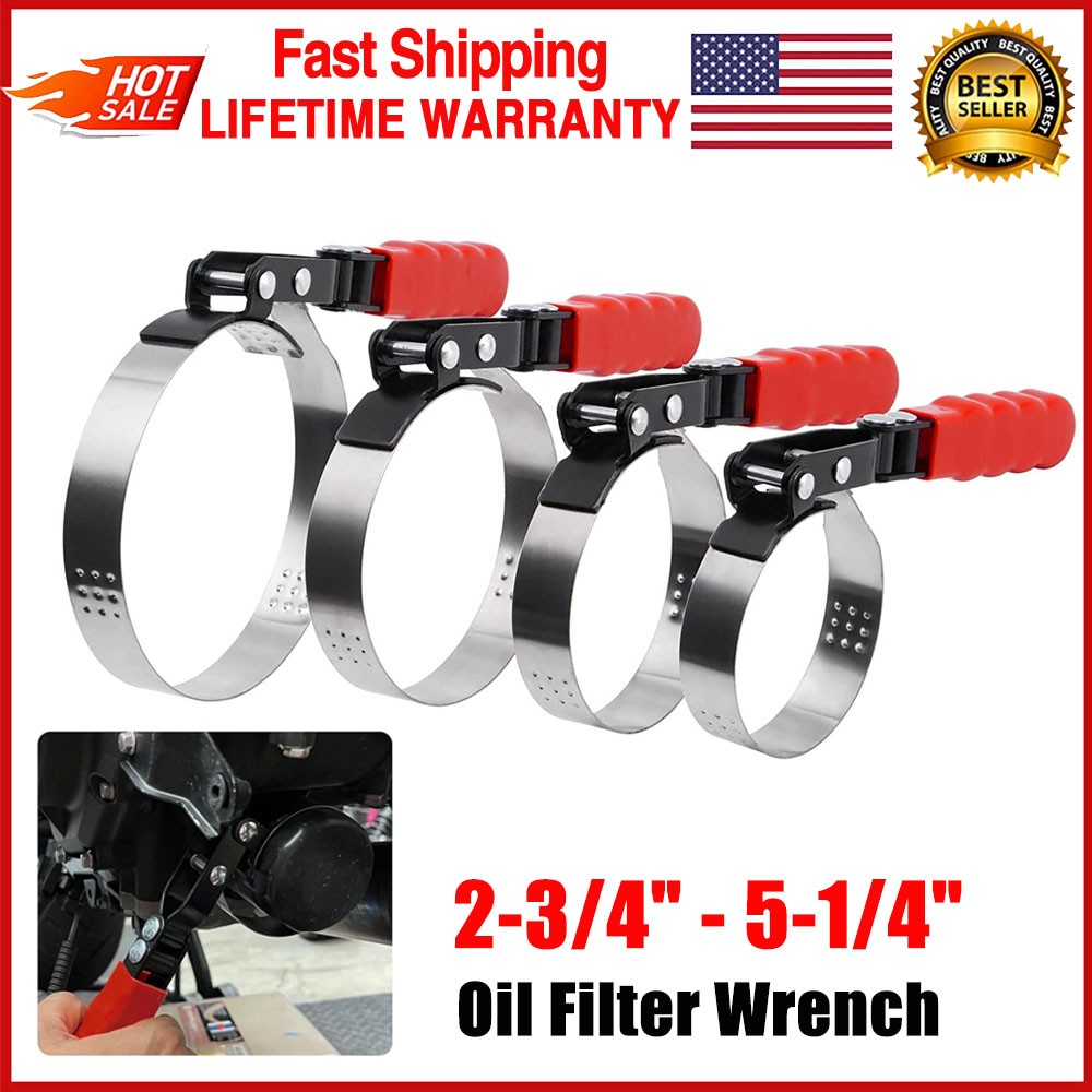 SPARKWHIZ 4 Sizes Oil Filter Wrench Oil Filter Removal Tool Set 2-3/4″ – 5-1/4″