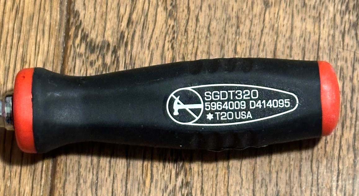 🇺🇸 NEW SNAP ON Tools T20 TORX Driver Screwdriver RED Soft Grip Star Bit Mini