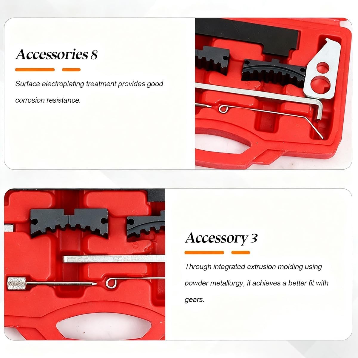 Automotive Camshaft Locking & Timing Belt Set — Compatible with 16V Engines, Red