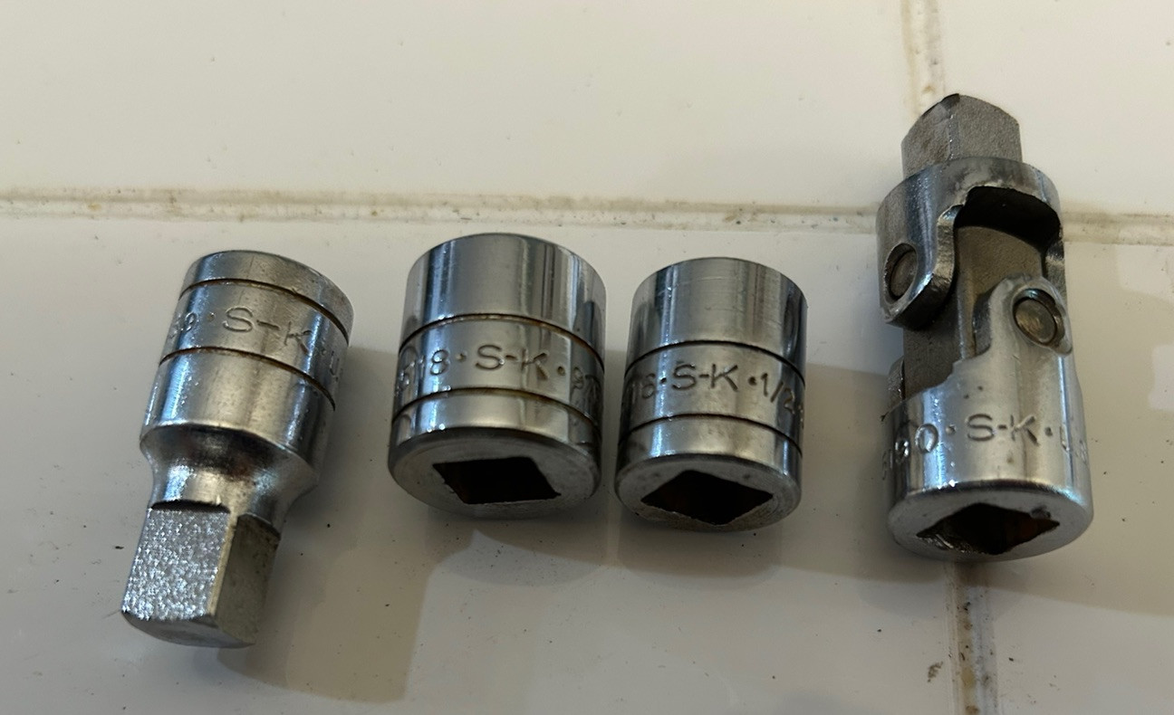 SK TOOLS VINTAGE #45170 3/8″ DRIVE RATCHET SOCKET SET 21 PCS SAE WITH CASE