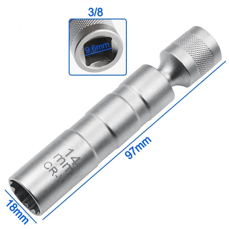 14mm 12 Point Thin wall Swivel Spark Plug Socket For BMW