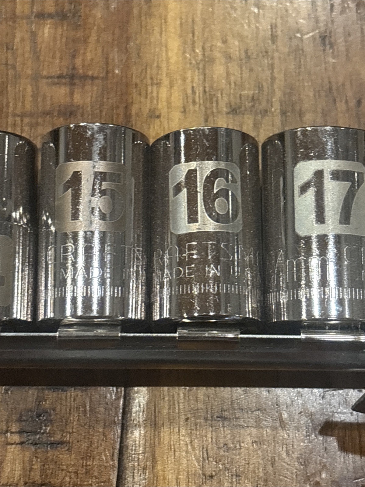 Craftsman 1/2” Drive Laser Shallow Socket Set 9mm – 19mm 6pt 11pc USA NOS METRIC