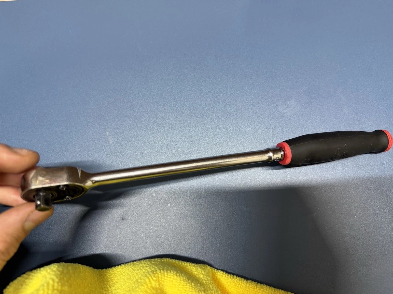 Snap-On Dual 80 1/4″ Drive XL Ratchet Red Soft Grip Extra-Long Handle THLL72 USA