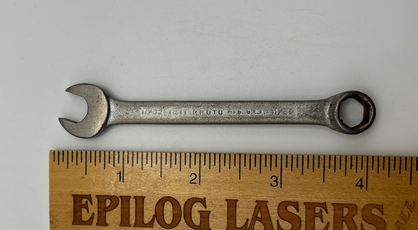 PROTO 1211 COMBINATION WRENCH 11/32 INCH 6PT USA 4”