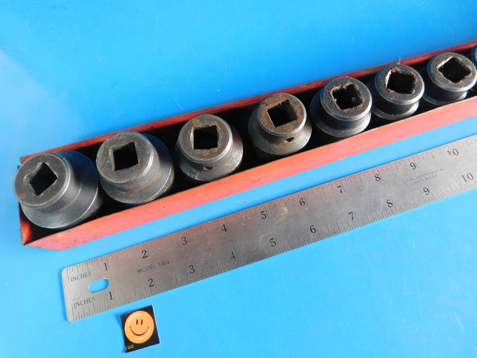 USED,MAC TOOLS 1/2 IN.DR.»3/8 THRU 1-1/4 IN «SHORT IMPACT SOCKETS SET OF14+TRAY