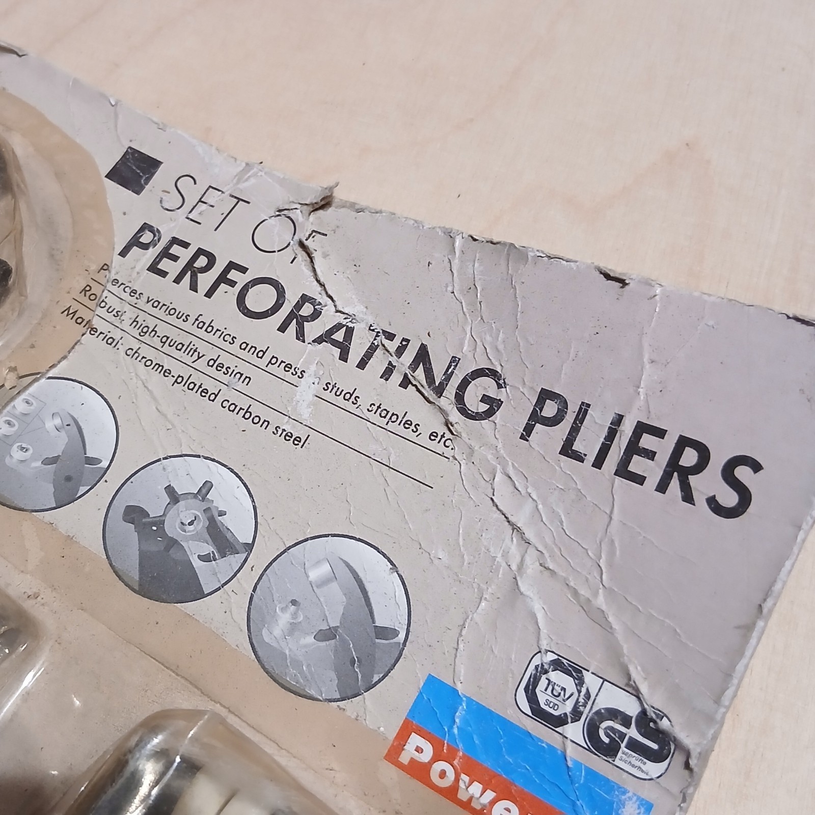 Set of Perforating Pliers Fabrics Studs Staples Chrome Plated Carbon Steel