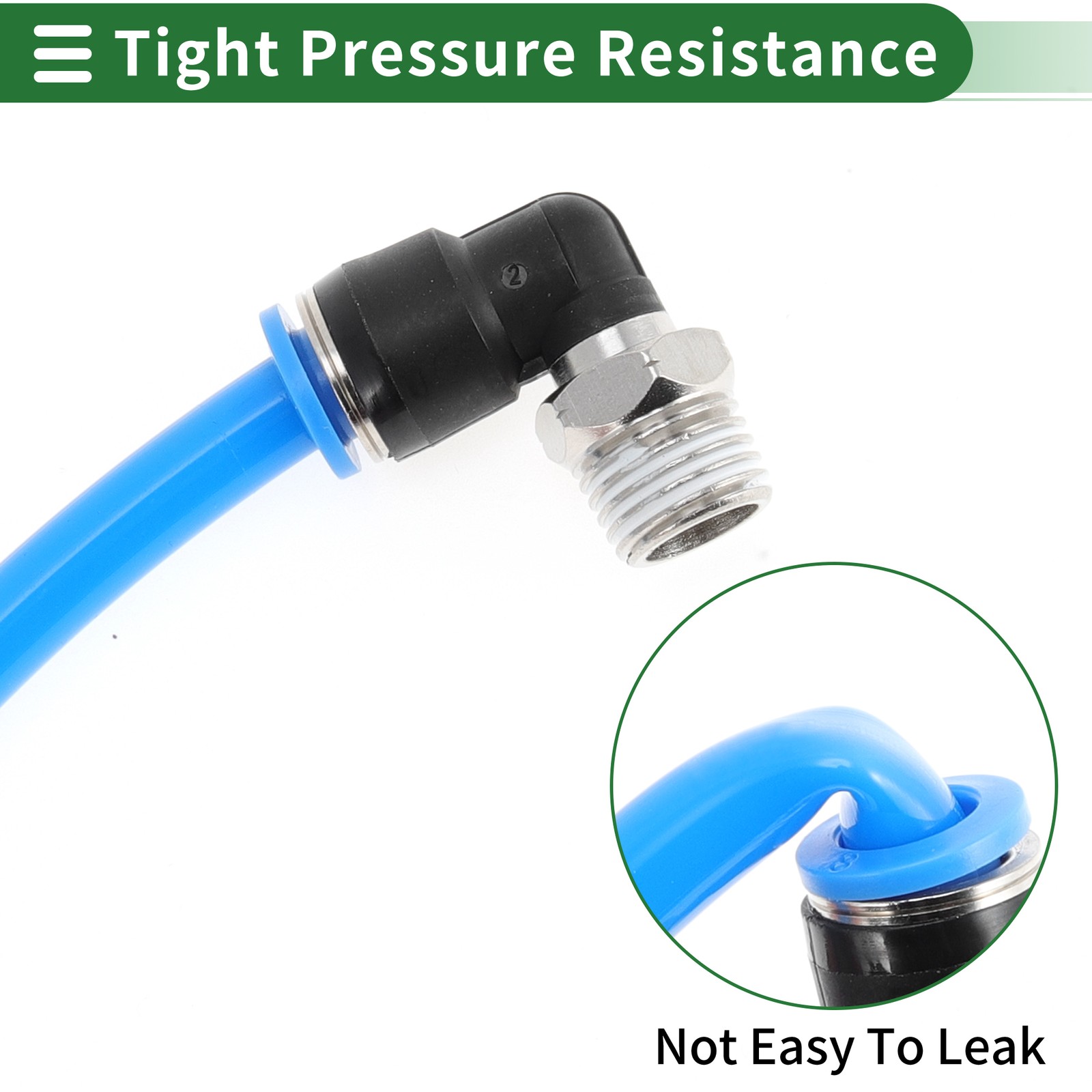 for Push to Fittings 3/8″ 90° Fast Air Joint 1/8″ NPT 5 Pieces Blue Black