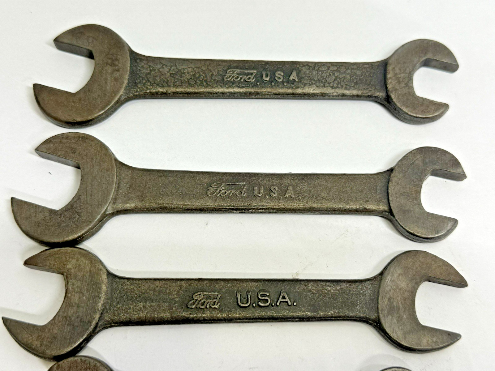 Lot Of 7 Small Antique Ford USA Automobile Car Wrenches Unmarked