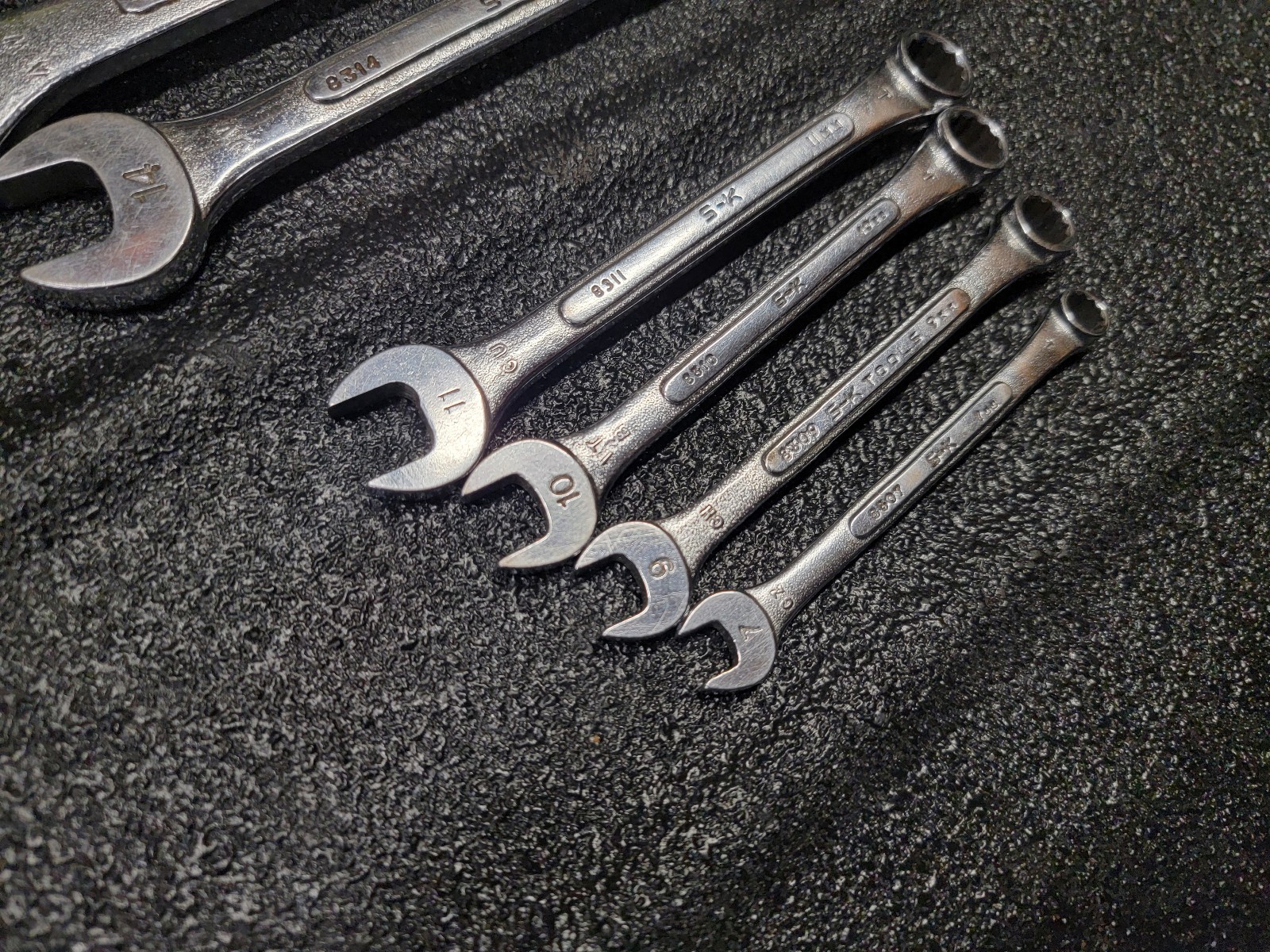 S-K Tools USA Combination Metric Wrench Set 7mm 9mm 10mm 11mm 14mm 18mm 19mm SK