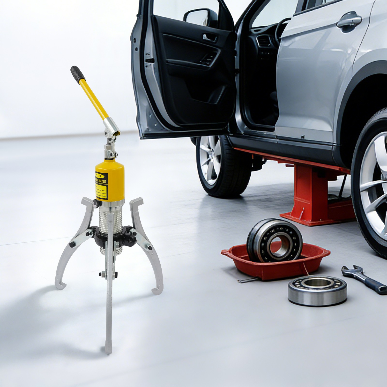 Hydraulic Bearing Puller, 20T Hydraulic Puller Kit 19.69*20.08in (L*H)