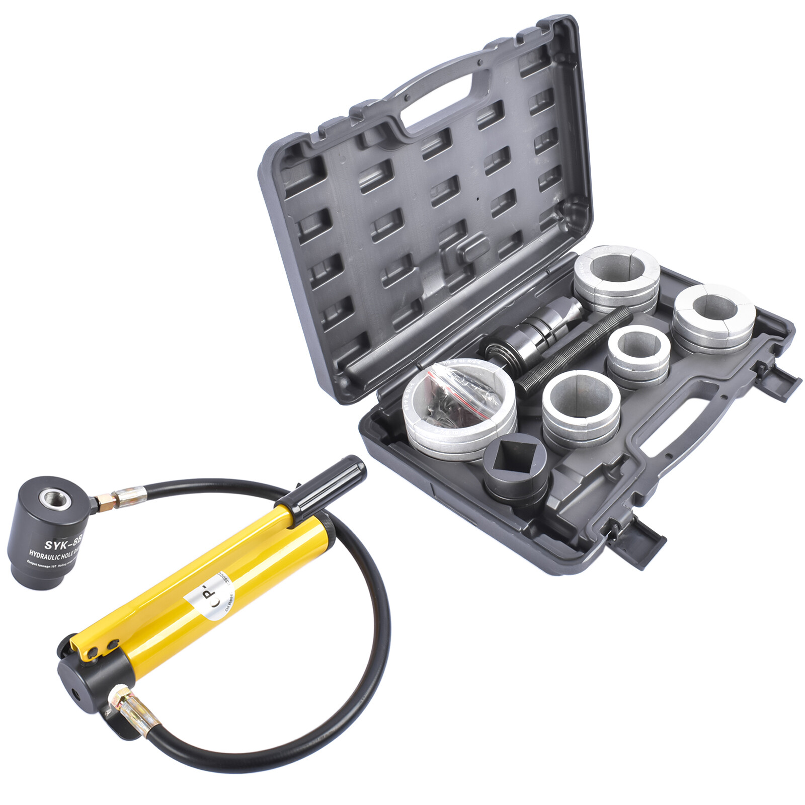 10 Ton Hydraulic Exhaust Pipe Stretcher Expander Kit w/ Collets 1-5/8″ to 4-1/4″