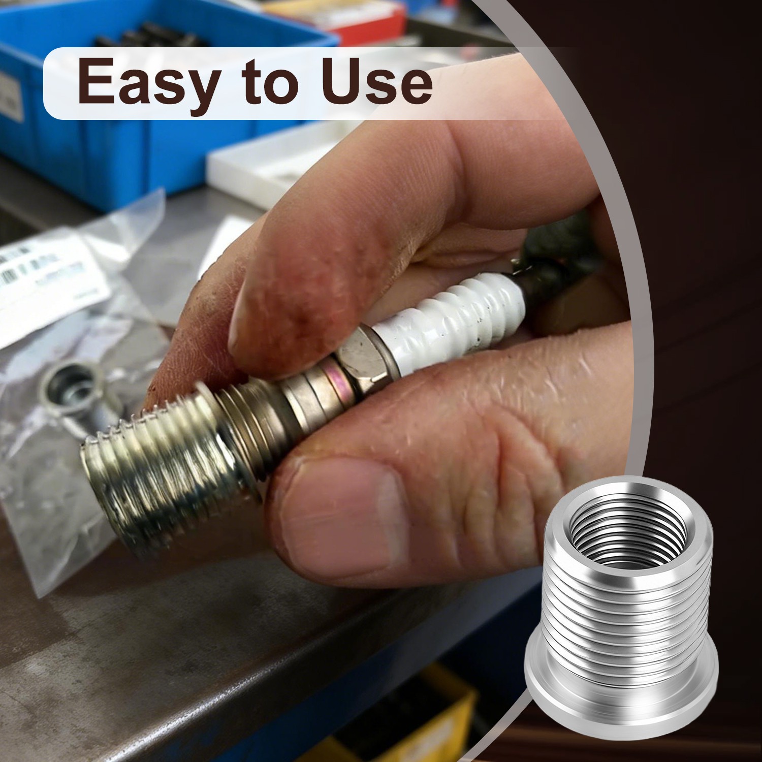10x Stainless Steel Spark Plug Port Insert Installer Tools for Ford 4. 6L 5. 4L