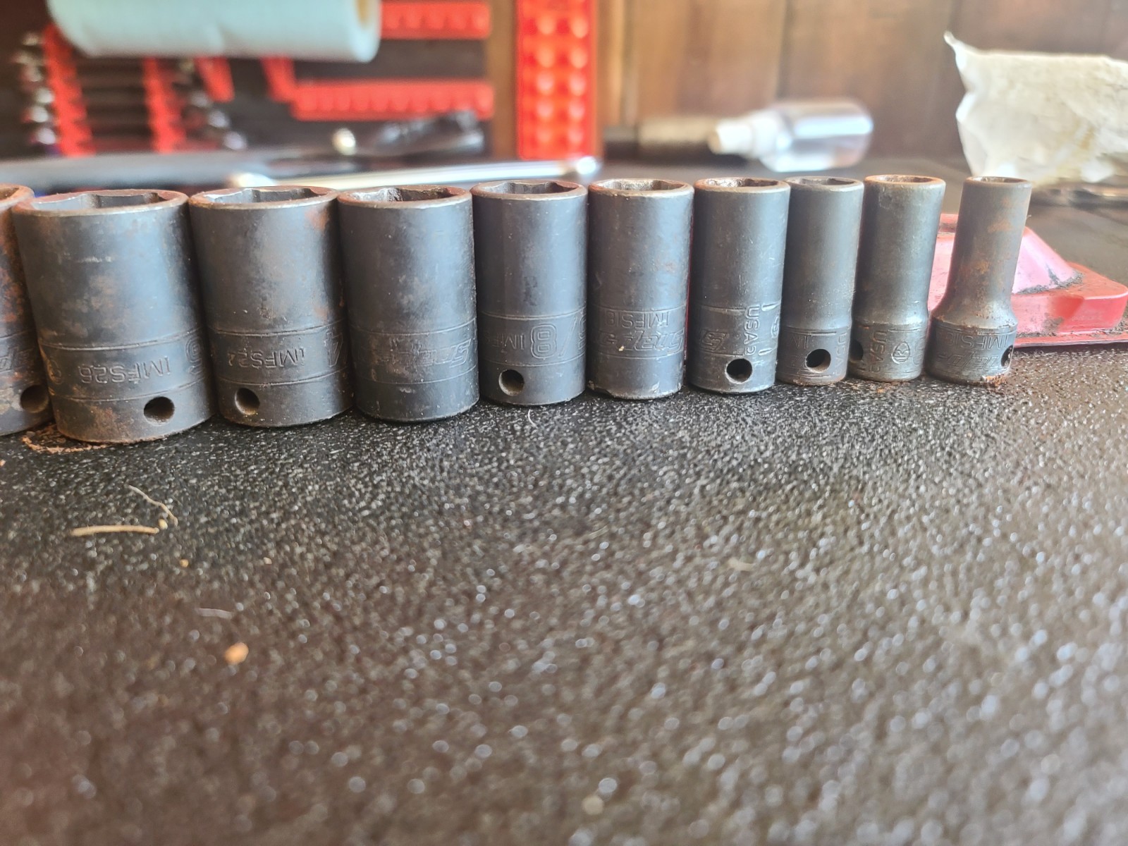 Snap-on Tools Semi Deep Impact Socket 10pc Set 6 pt 3/8″ Drive 5/16-7/8″
