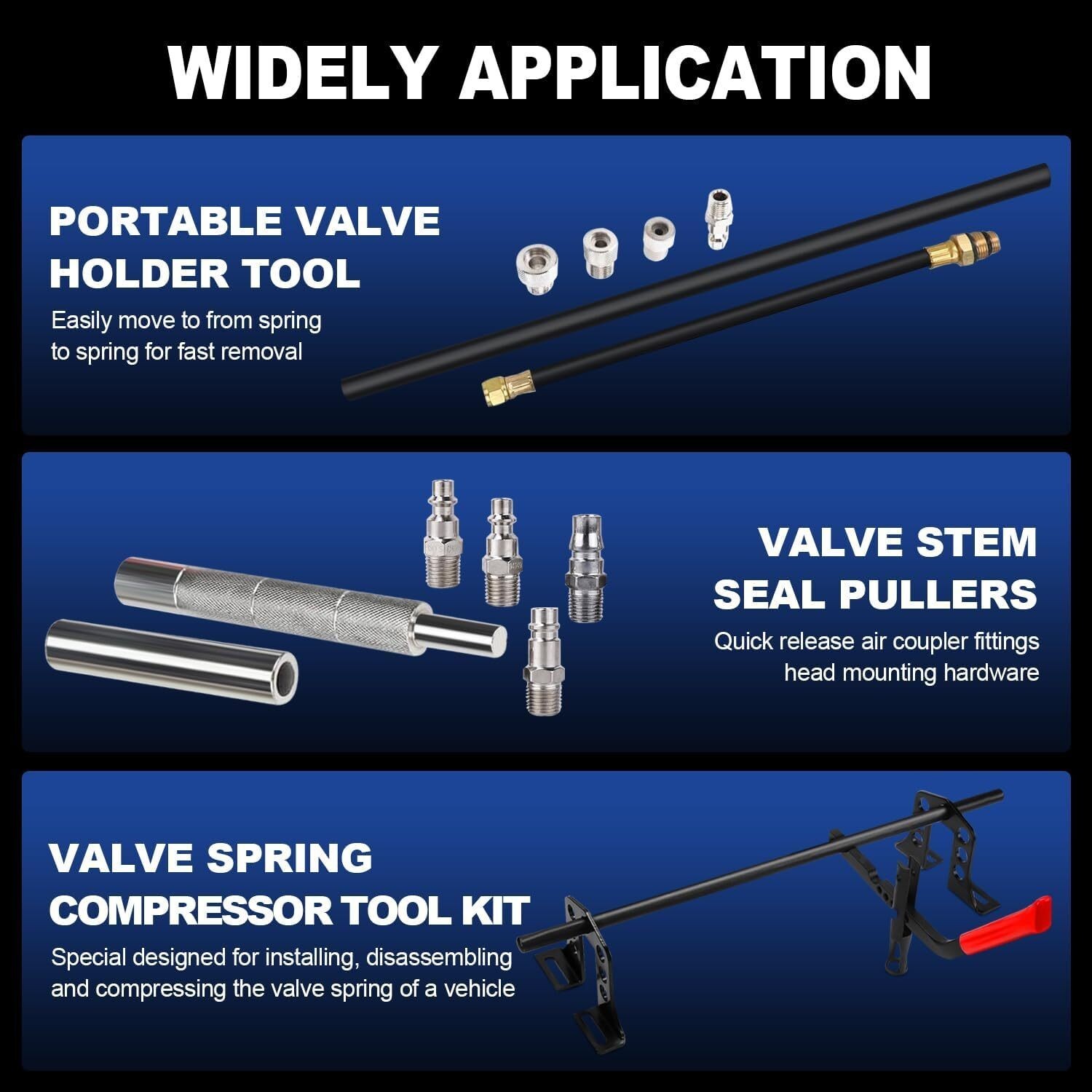 Car Engine Overhead Valve Spring Stem Seal Remover Installer OHV OHC Tool Kit