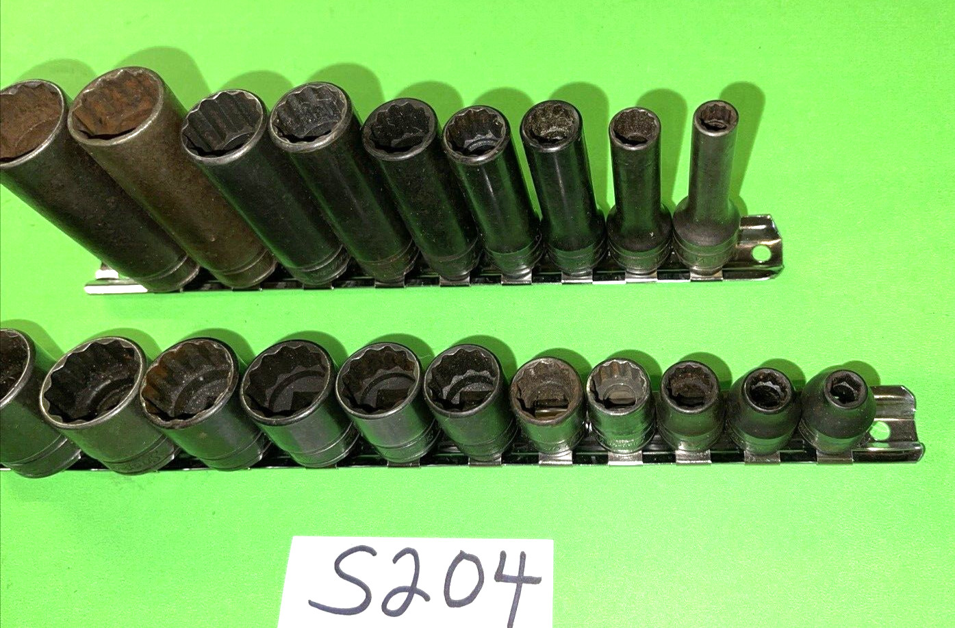 SNAP- ON TOOLS 20 PIECE 3/8 DRIVE SHORT & DEEP SAE. SOCKET SETS 12 POINT