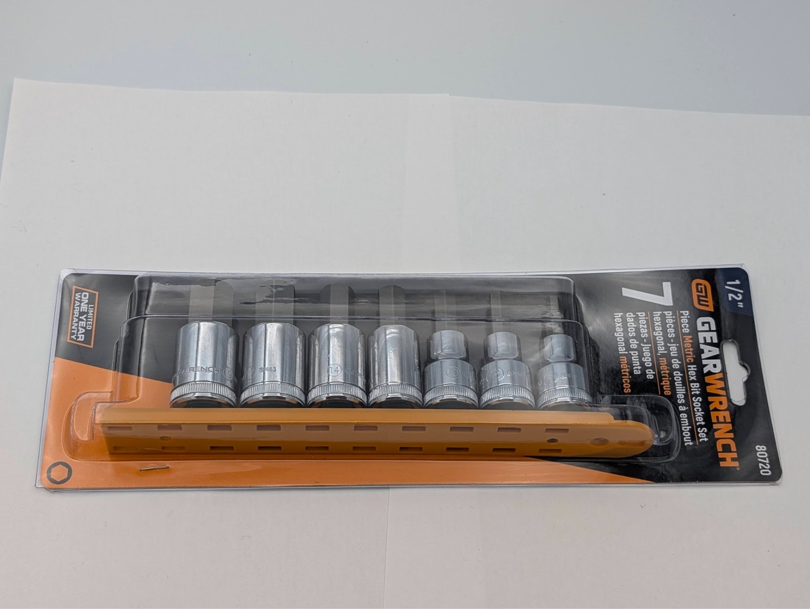 GearWrench 7 Pc 1/2″ Drive Hex Bit Metric Socket Set 6, 8, 10, 12, 14, 17 & 19mm