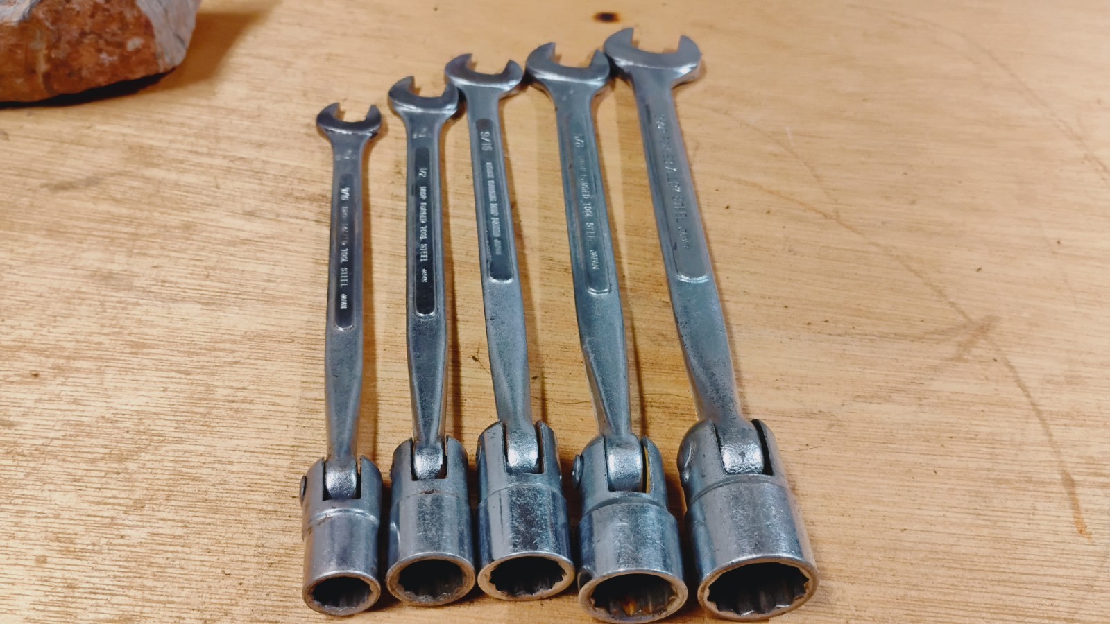 Vintage 5Pc TRUECRAFT SAE,Saltus,Flex Head Wrench Set 12 Pt. 3/4,5/8,9/16,1/2,7/