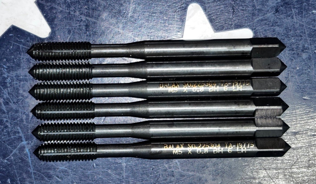Six BALAX M5 X .8 LH Threadforming Tap TA-19775 Tapered Left Hand M5x0.8 6 Taps