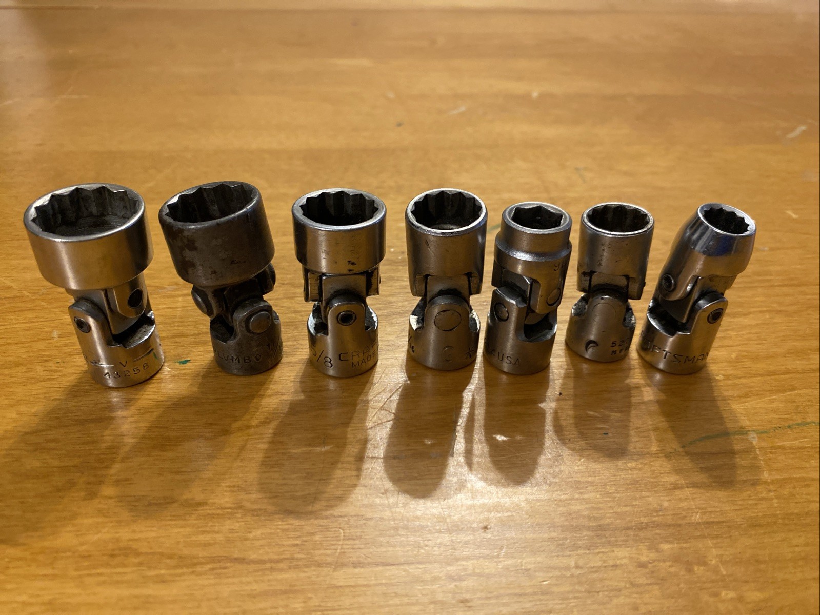 Lot Of Swivel Sockets Craftsman, Proto, Blackhawk All USA Made