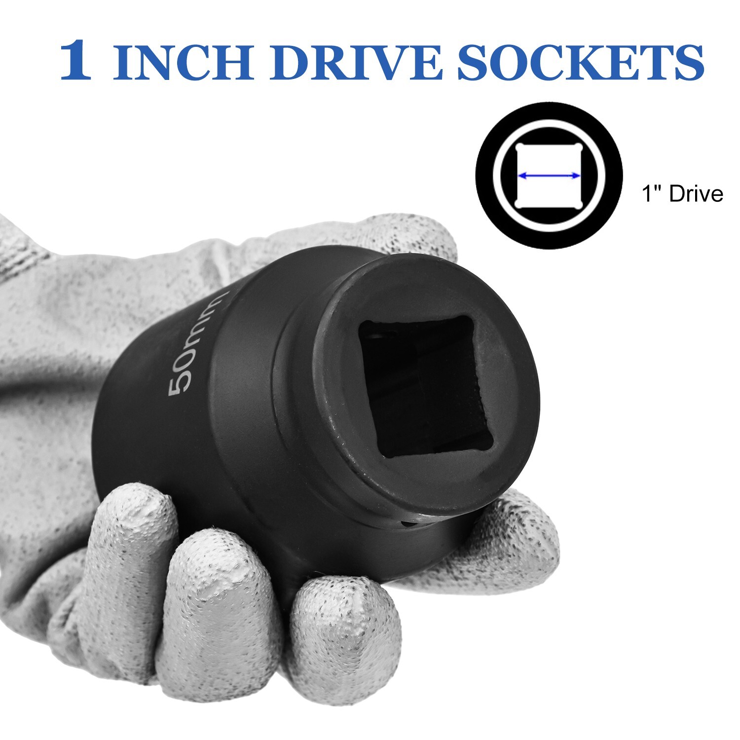 10PC 1″ ONE INCH DRIVE DR DEEP BIG SIZE AIR BLACK IMPACT SOCKET WRENCH TOOL SET