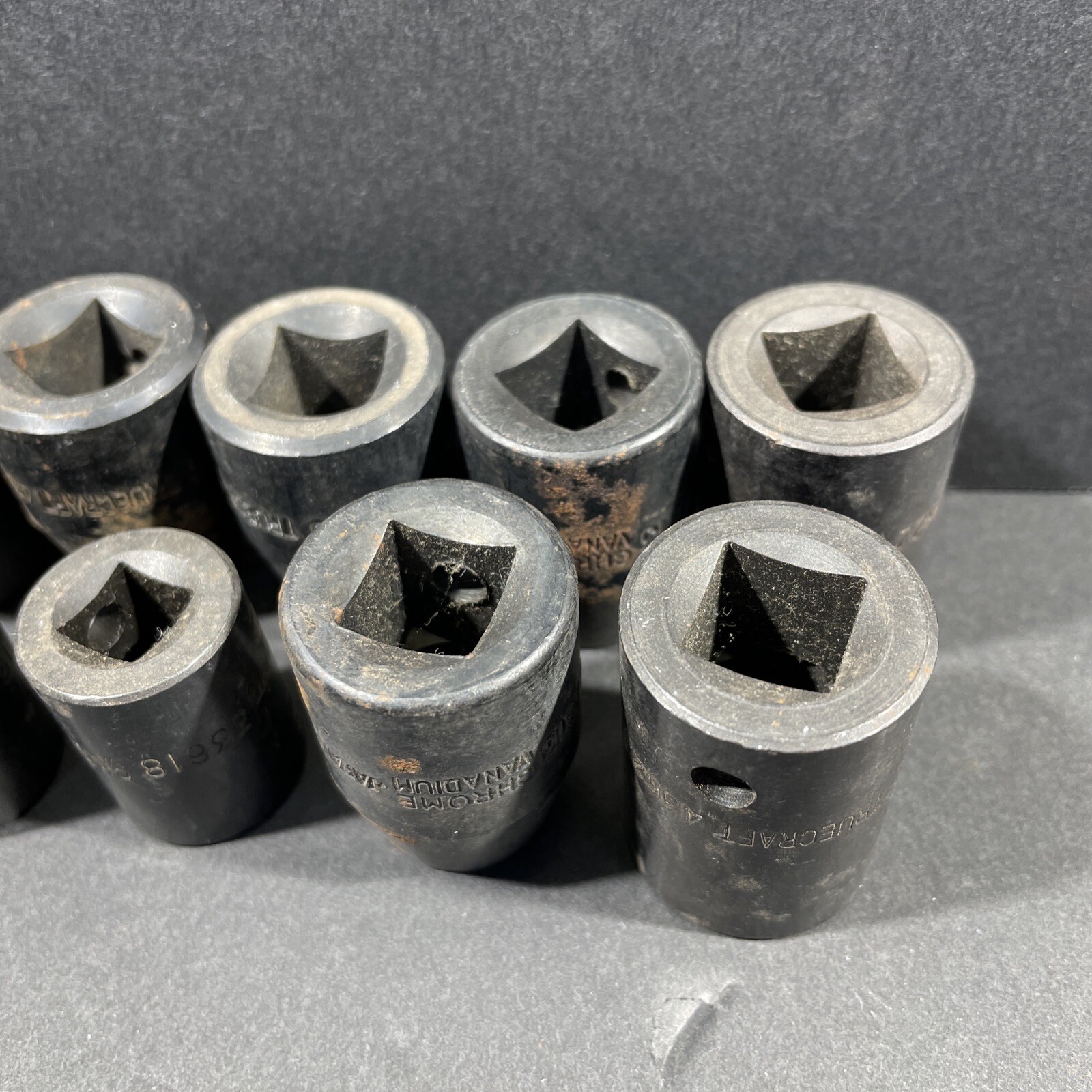 11- Truecraft Impact Sockets, 7/16” 13mm 9/16” 11/16”, 1/2 & 3/8 Drive, 6 Point