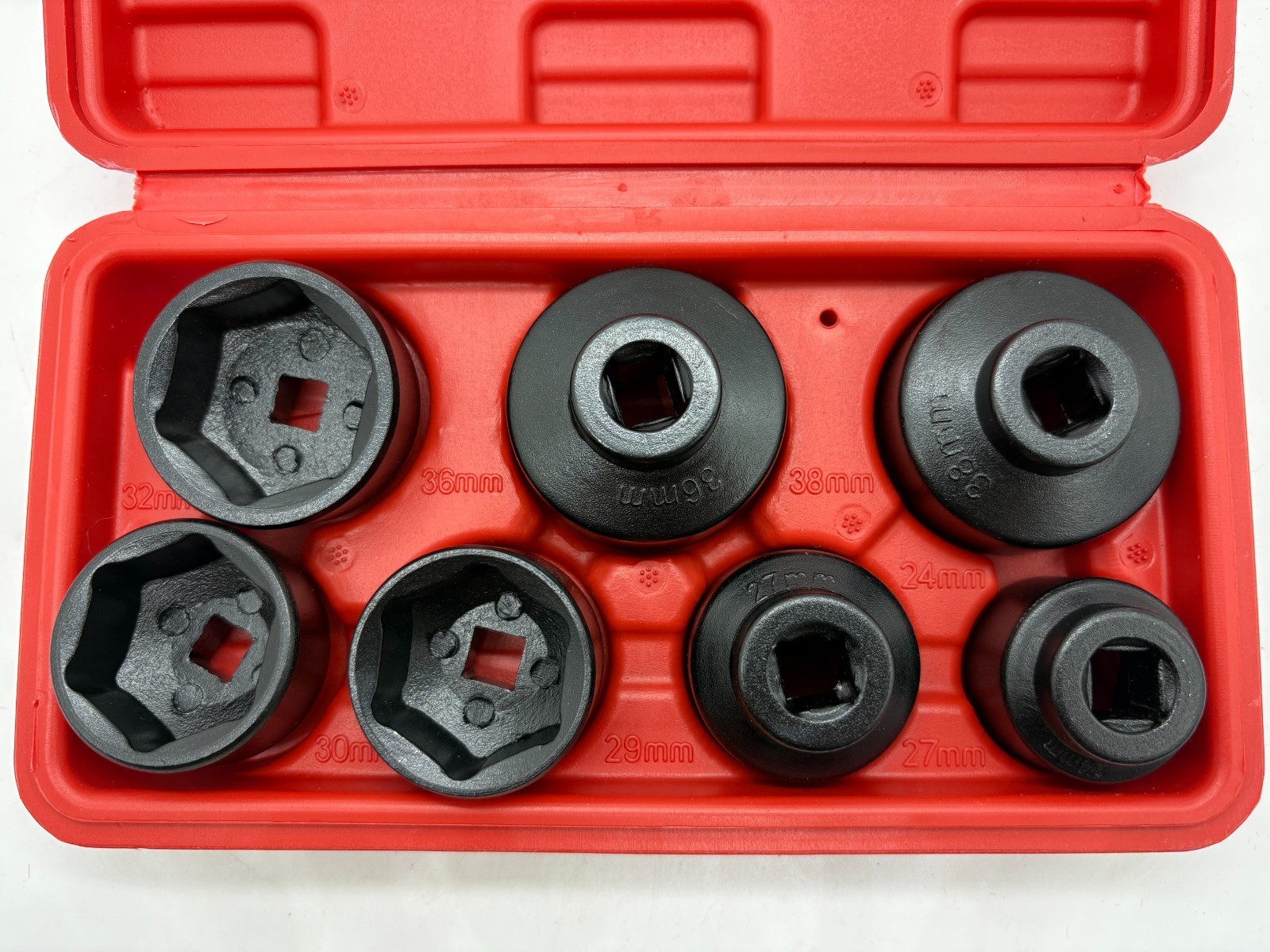 7-Pc Oil Filter Cap Wrench Socket Set 24mm 29mm 27mm 30mm 32mm 38mm Tool