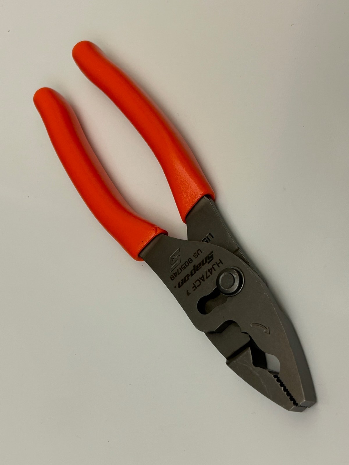 Snap-on Tools ORANGE 8″ Talon Soft Grip FlankJaw Slip-Joint Pliers HJ47ACFO NEW