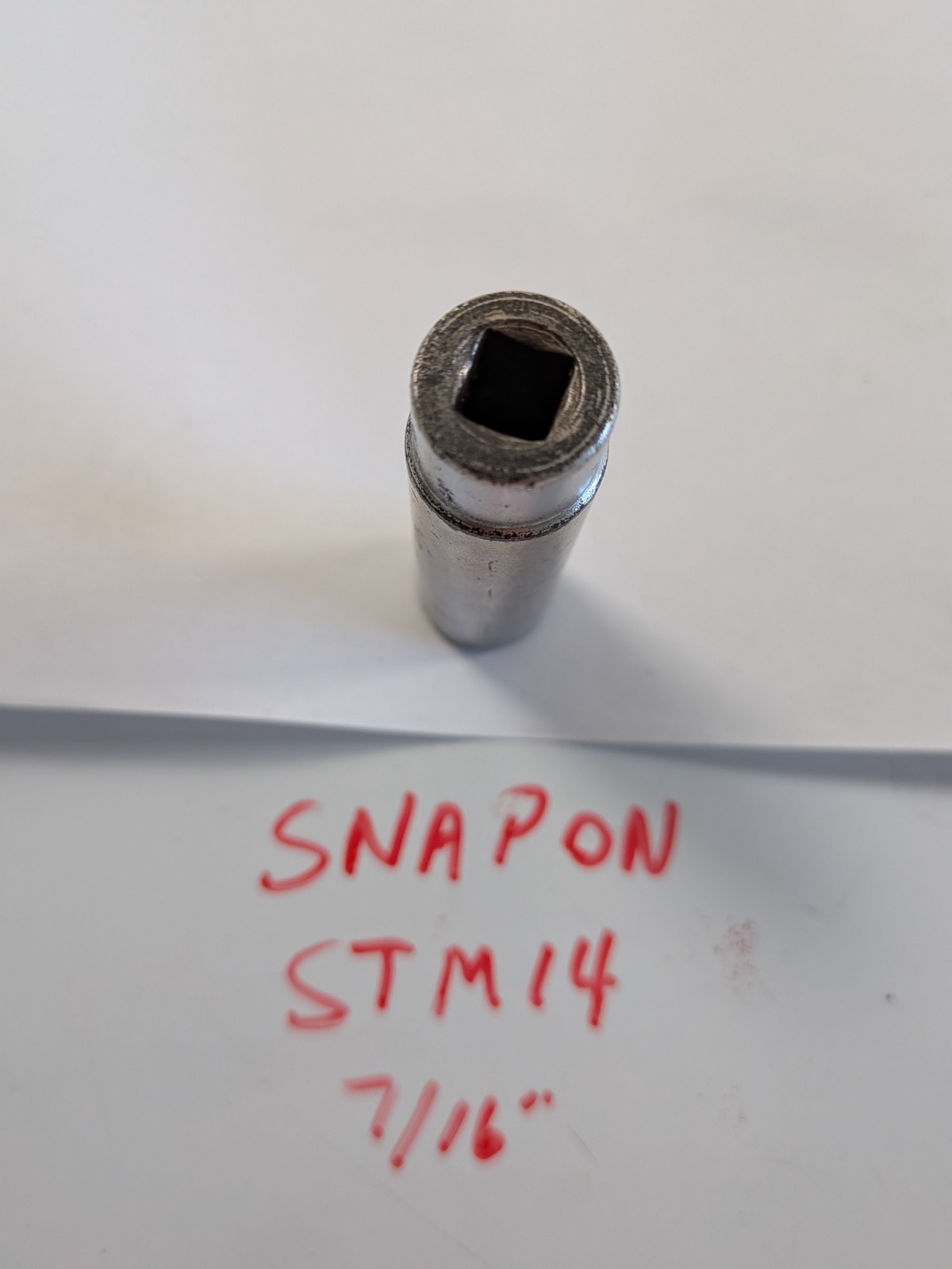 Snap-on STM14 7/16 Inch Socket 1/4 Drive w8A4blu