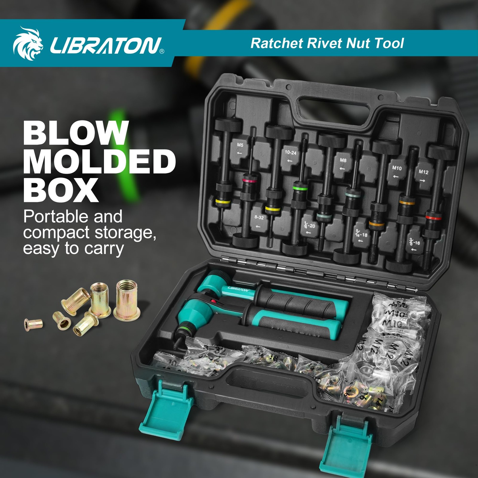LIBRATON Rivet Nut Tool, Rivnut Professional Ratchet SAE and Metric