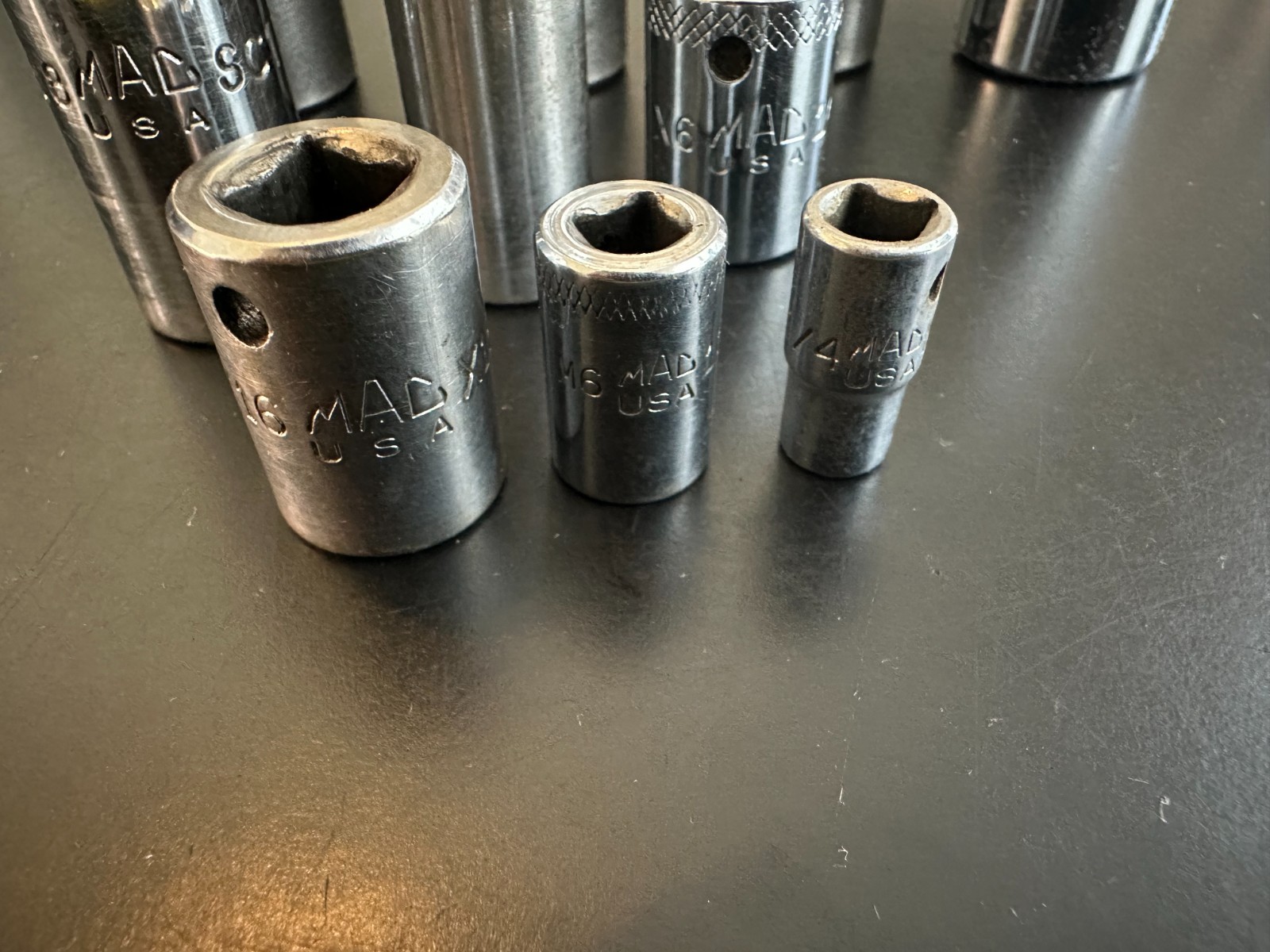 MAC Tools 3x 1/2″ Deep Impact Sockets 6 Point & 3/8″ & 1/4″ Drives LOT of 10