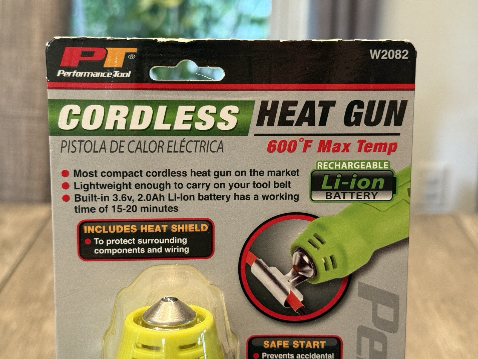 Performance Tool Rechargeable Mini Heat Gun 600 Degree Temp w/Heat Shield #W2082