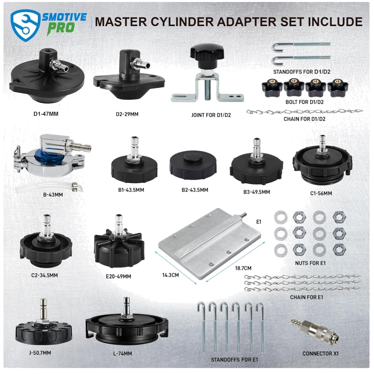 12-Piece Brake Master Cylinder Bleeder Kit Set