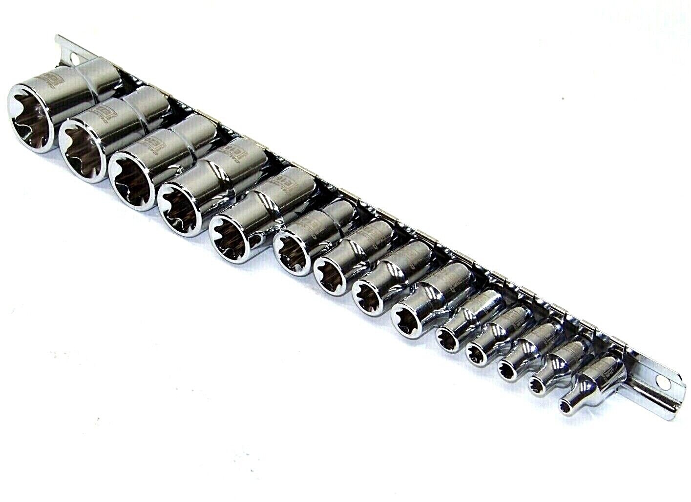 14 pc 1/4″, 3/8″, 1/2″ Drive E Female Star Socket Deep and Shallow Torx Inverted