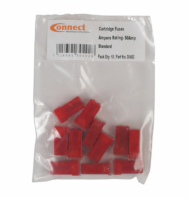 Connect 30492 J Type Cartridge Fuse Red 50-Amp Pk 10
