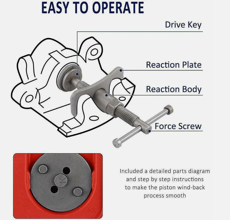 USA Heavy Duty Disc Brake Caliper Tool Set & Wind Back Kit CAR DISC TOOL 22PCS