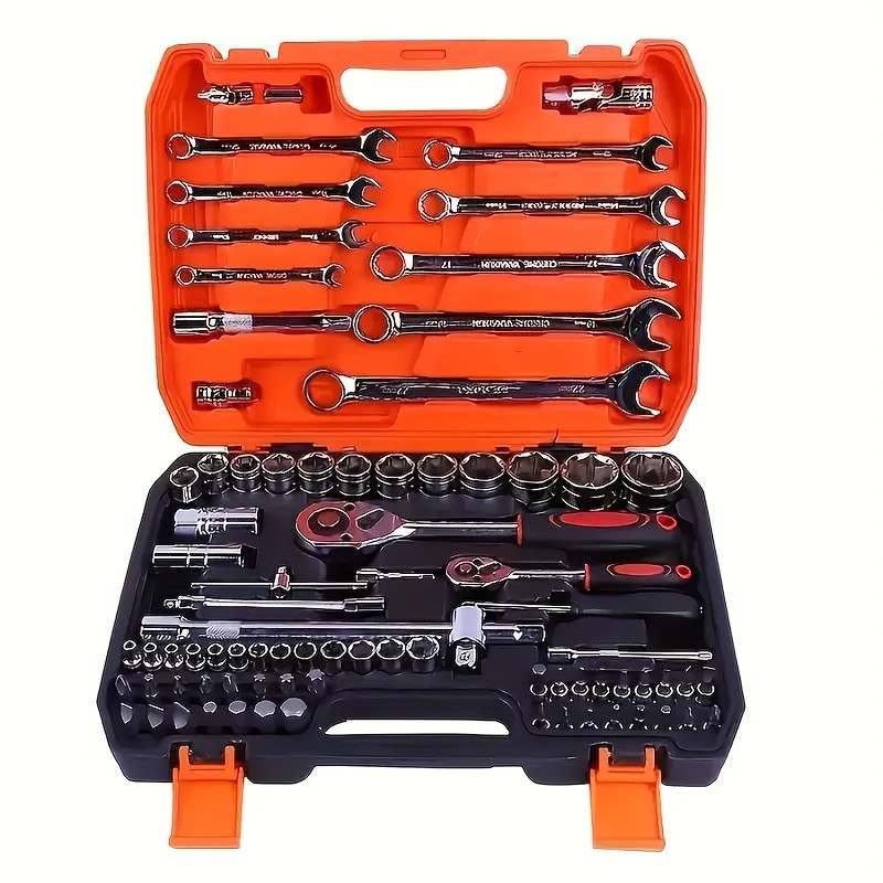 53/82/121/151PCS Heavy-duty Stainless Steel Socket Wrench Set