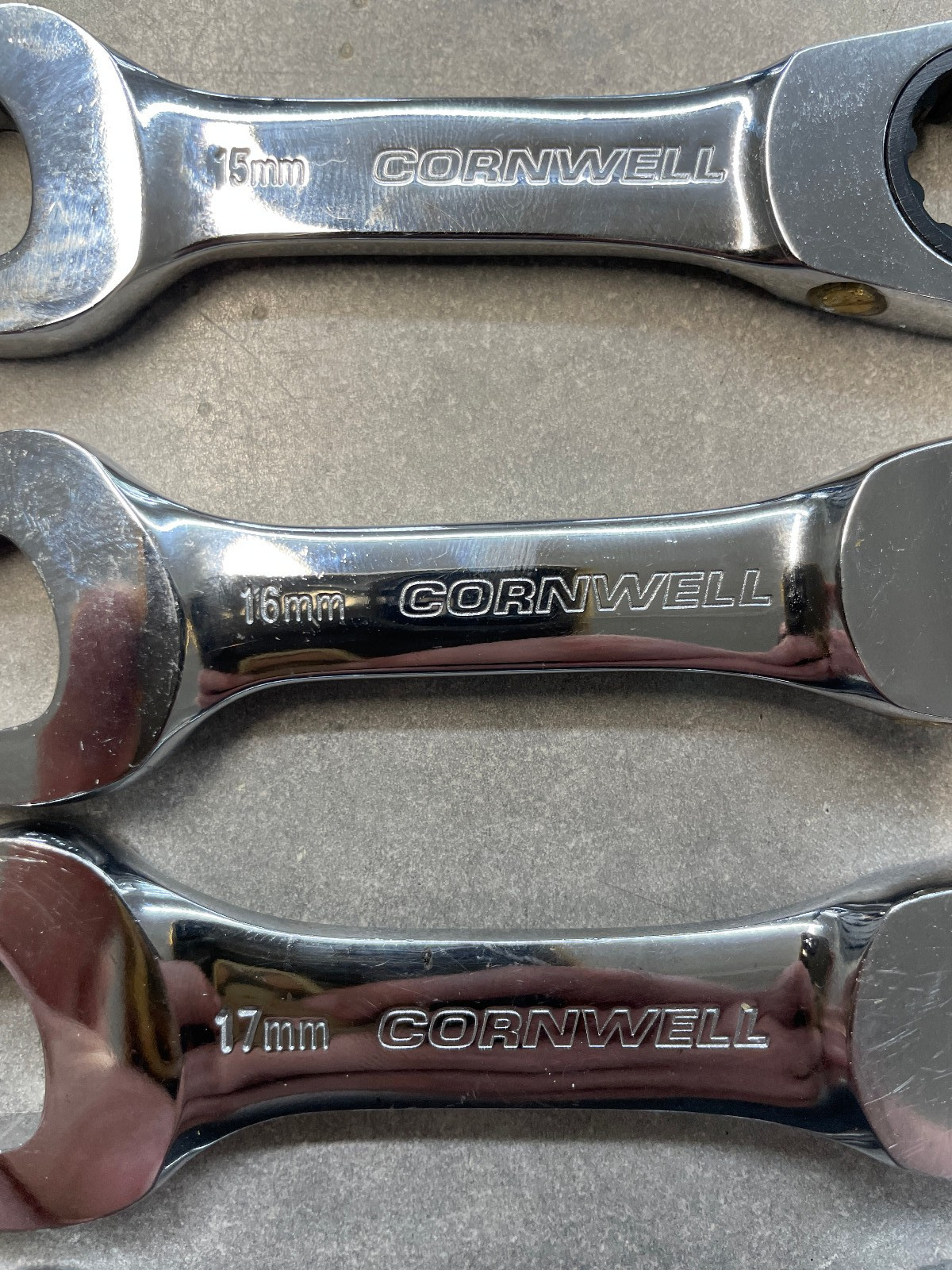 Cornwell Tools CRW12MSSB 12 Pc Stubby Metric Ratcheting Wrench Set In Foam Tray