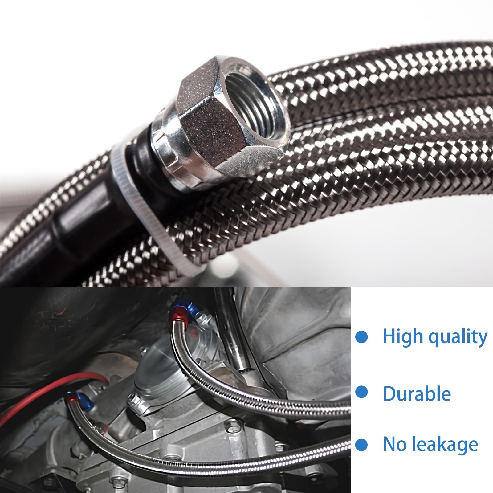 6AN 70″ Transmission 70 inches, Fluid Oil Cooler Hose&Clamp