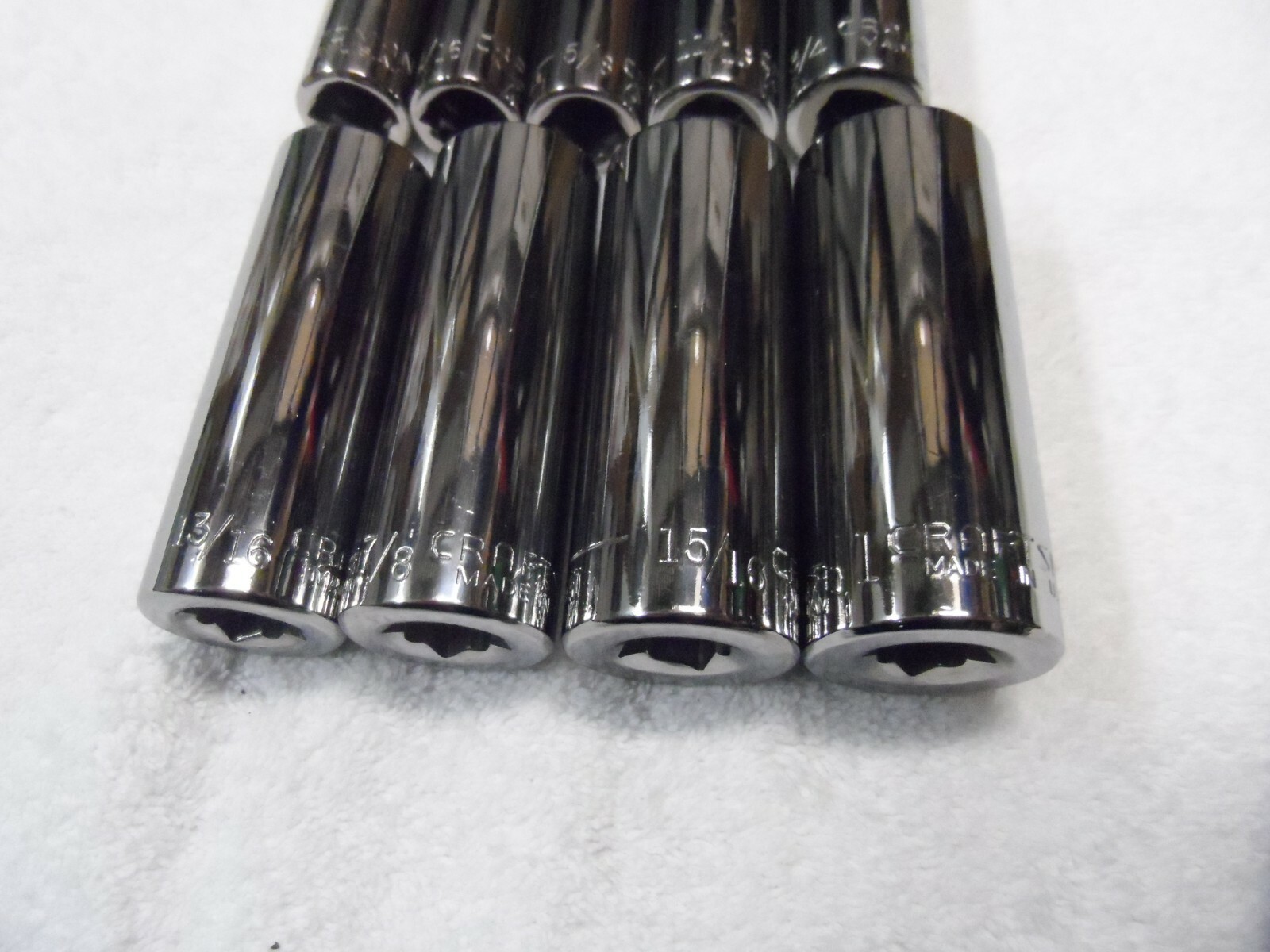 Craftsman 1/2″ Drive SAE Deep Socket Set, NOS USA, 12pt 6pt – 9 pcs (1/2″ to 1″)
