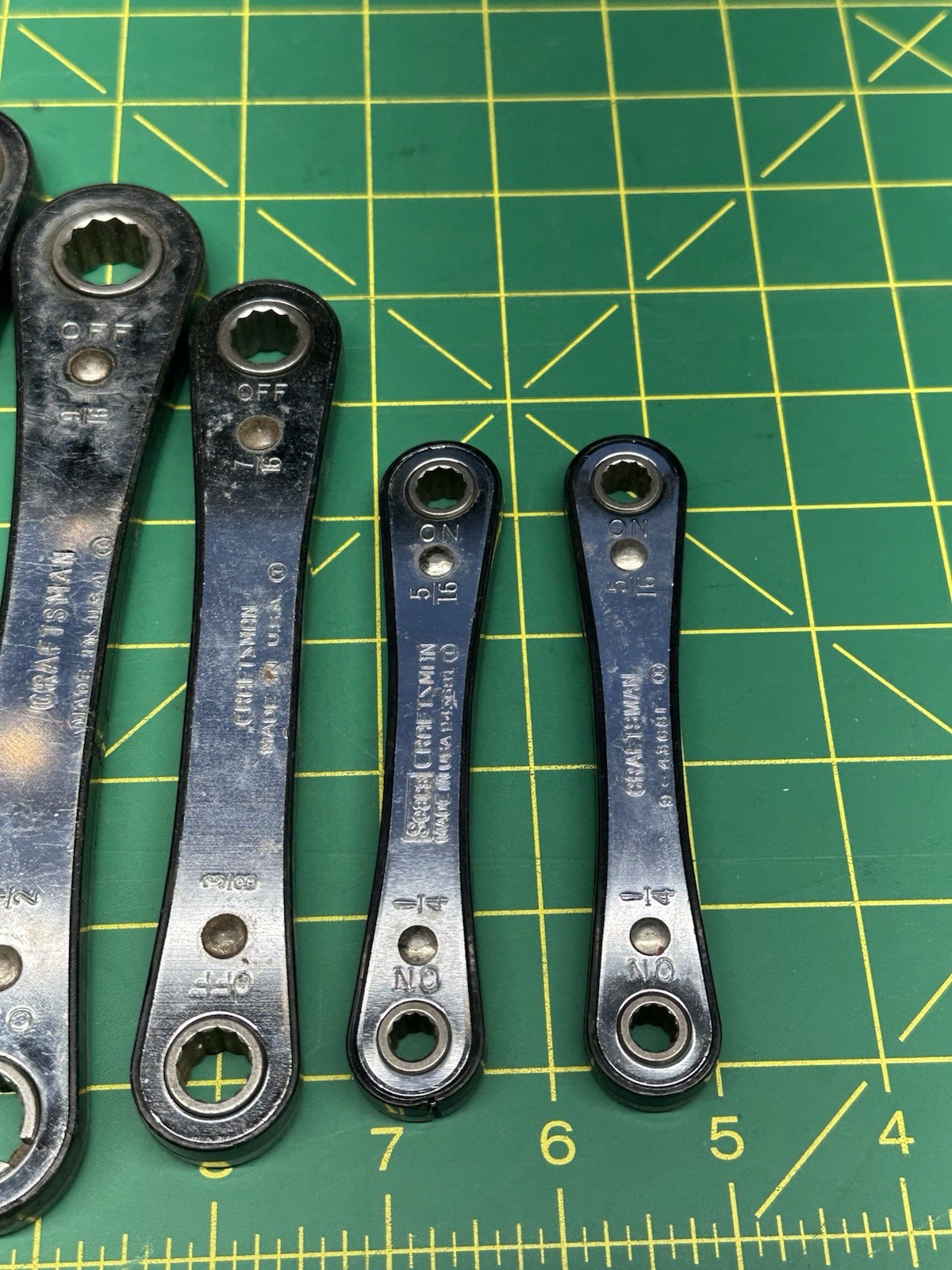 Lot Of 8 VTG Craftsman Double Box End Ratcheting Wrenches Circle «i»