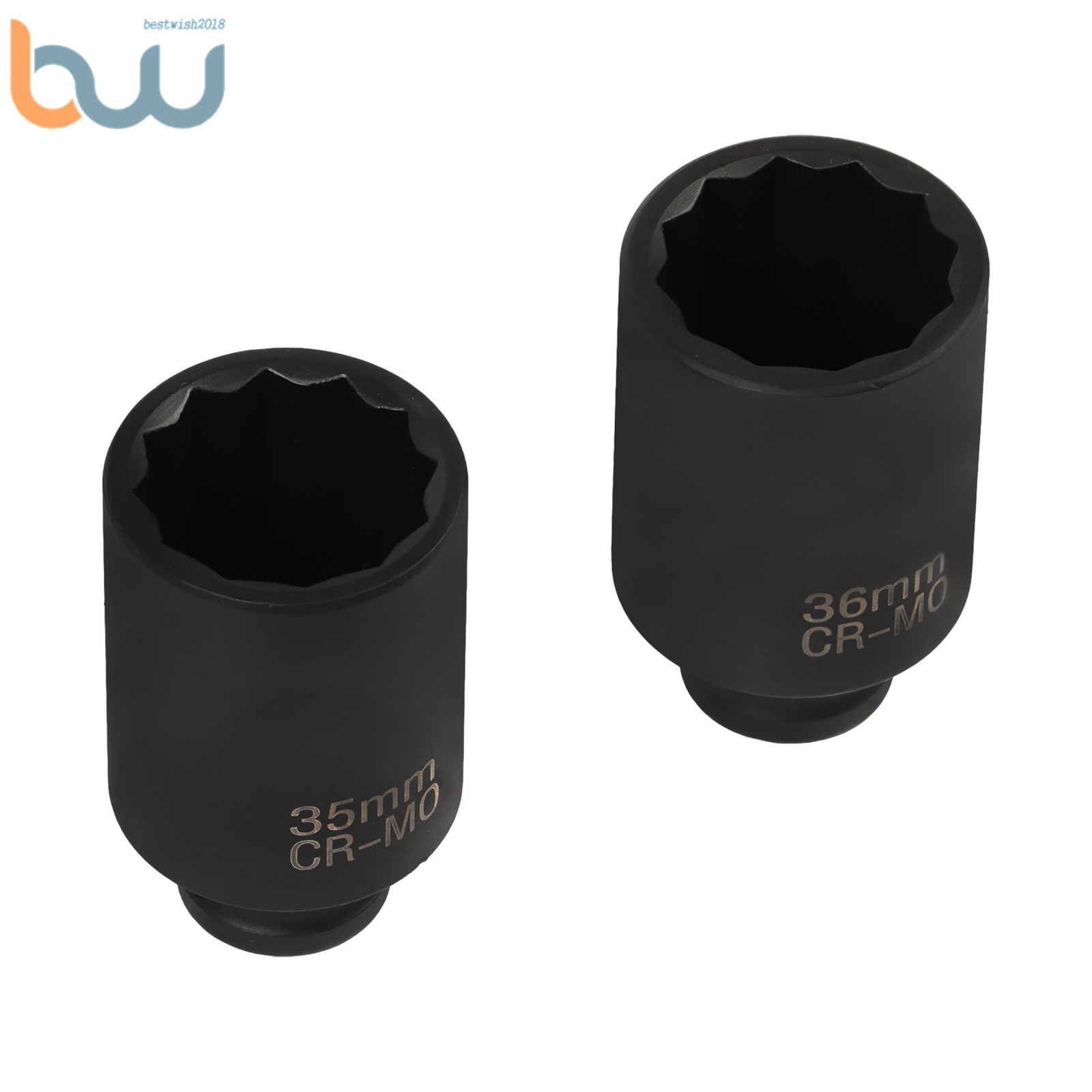 1/2-Inch Drive Deep Spindle Axle Nut Impact Socket Set 29mm-39mm 12 Point