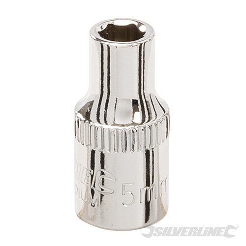 5mm 6 Point Socket 1/4″ Drive Metric 134082 Silverline Mechanical Engineering