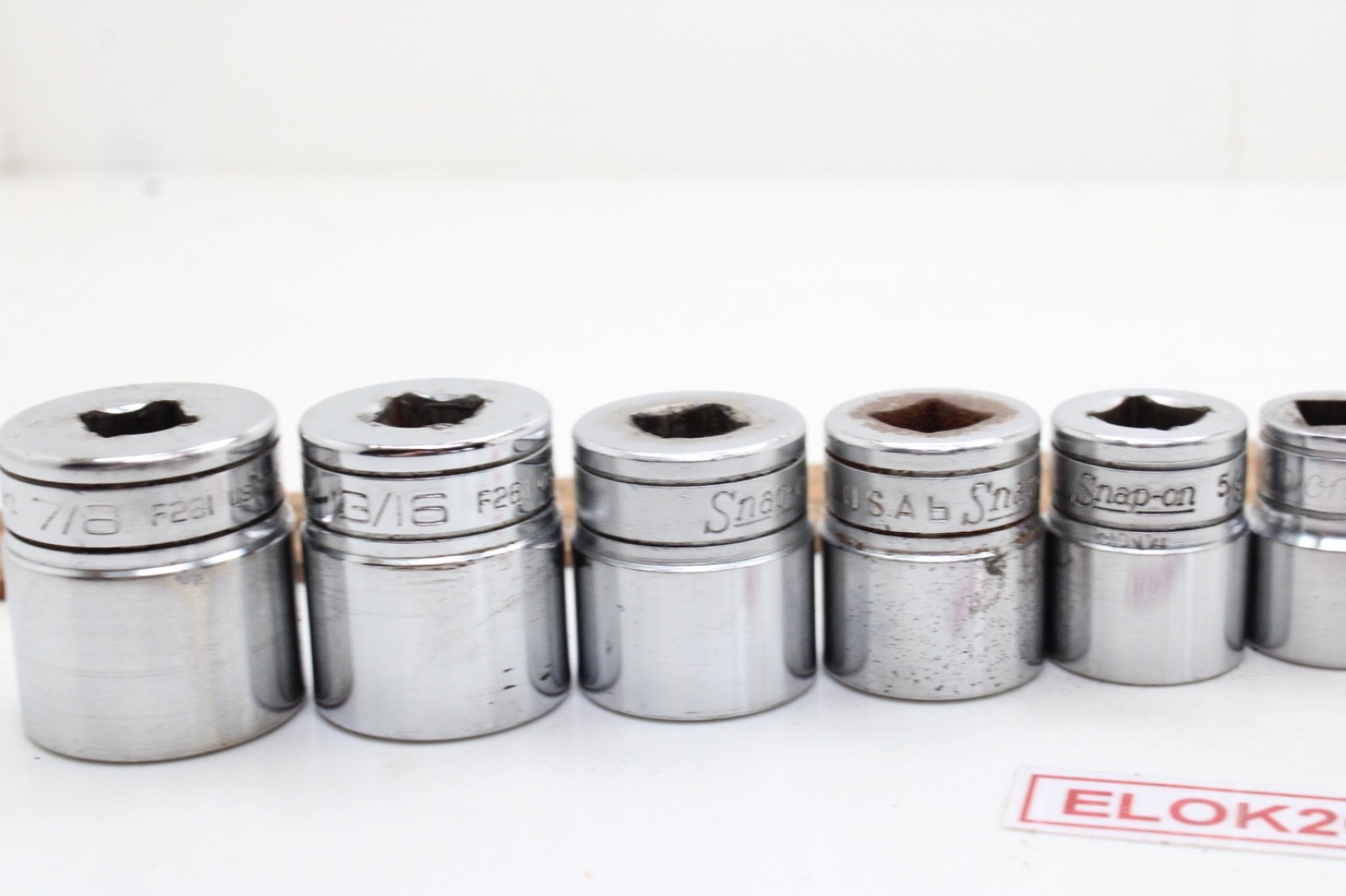 Snap-on F081 – F281 1/4-7/8″ 3/8″ Drive 12 Point 12 Piece SAE Chrome Set USA