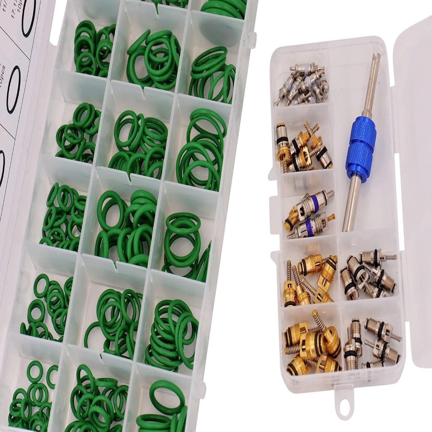 570Pcs Car A/C O-Ring Set Valve Core Set R12 R134a Tire Valve Stem Remover Tool