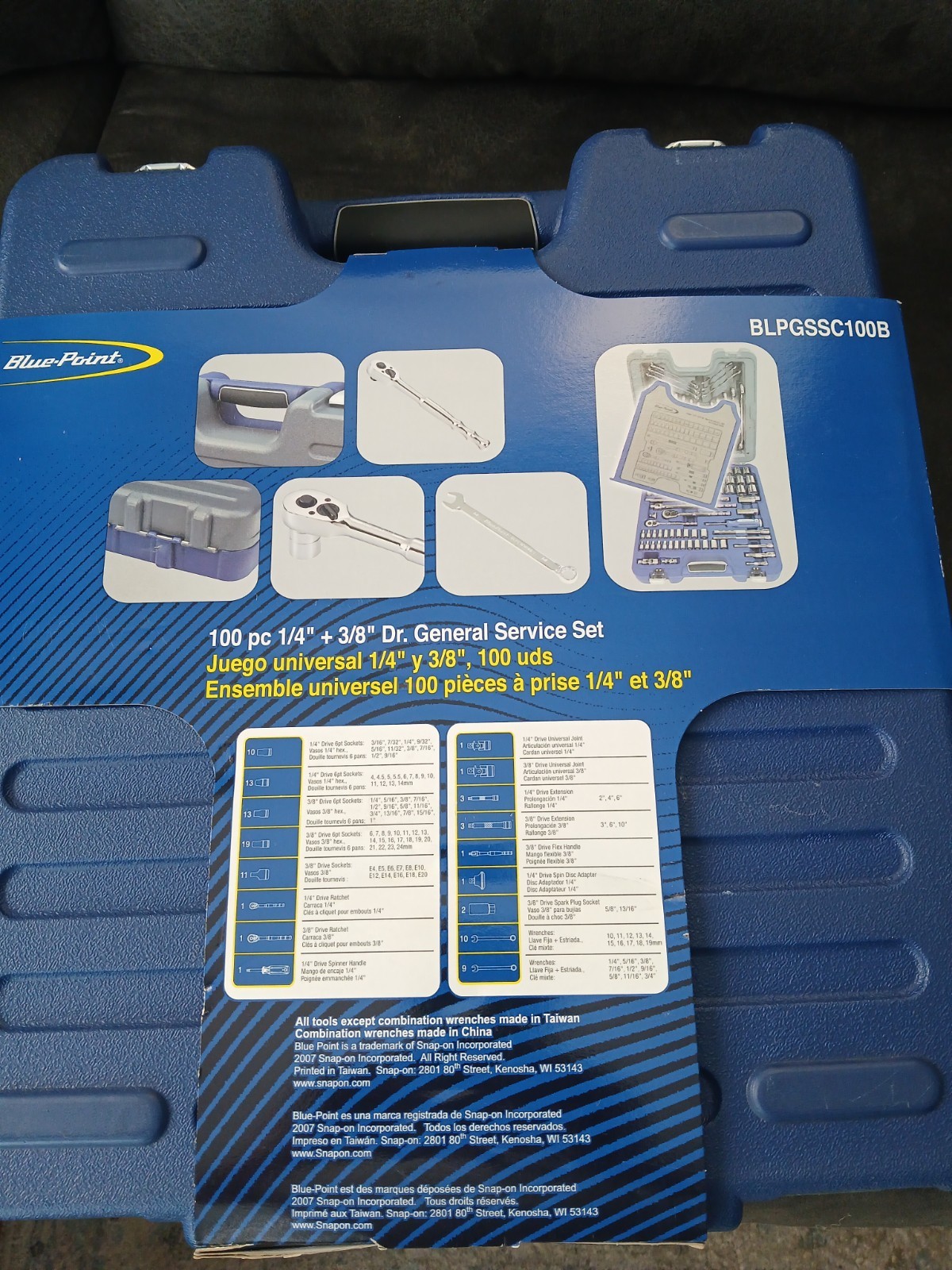 100 Piece Set 1/4 + 3/8 Dr. General Service Set Brand New