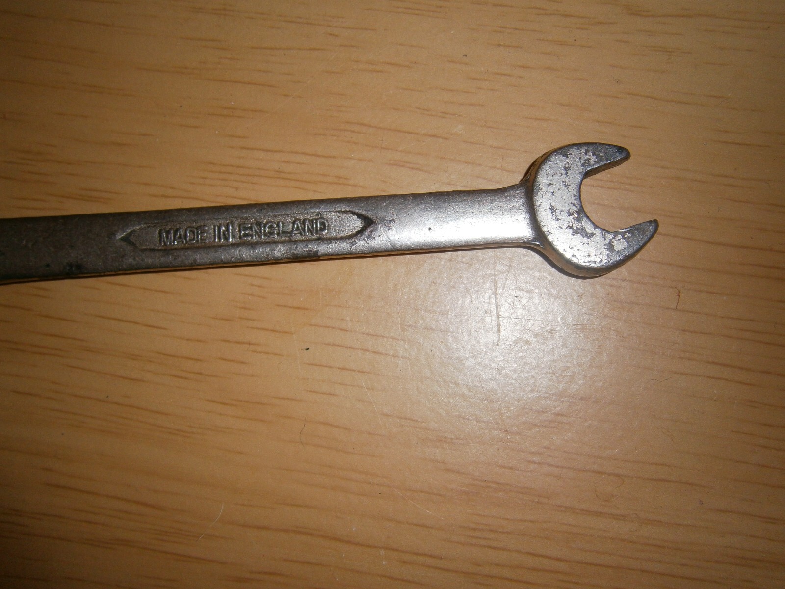 Vintage silver tone open spanner. 1/2 AF 7/16 AF (E6a)