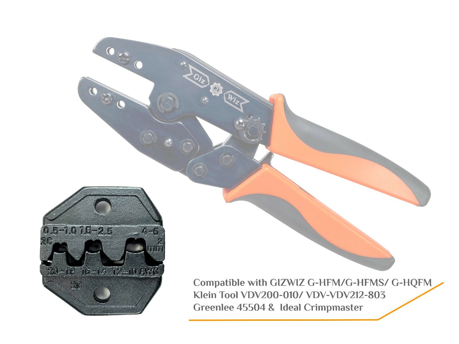 Crimp Tool Die 2C Non-insulated Open Barrel Terminal Klein VDV205-036 AWG20-10