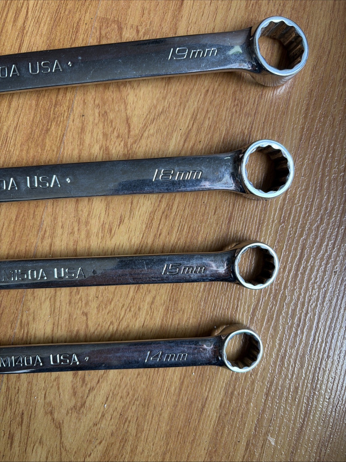 Snap On USA Tools Set 4 OEXM40A/50A/180A OEXM190A Combination Wrench 19 18 15 14