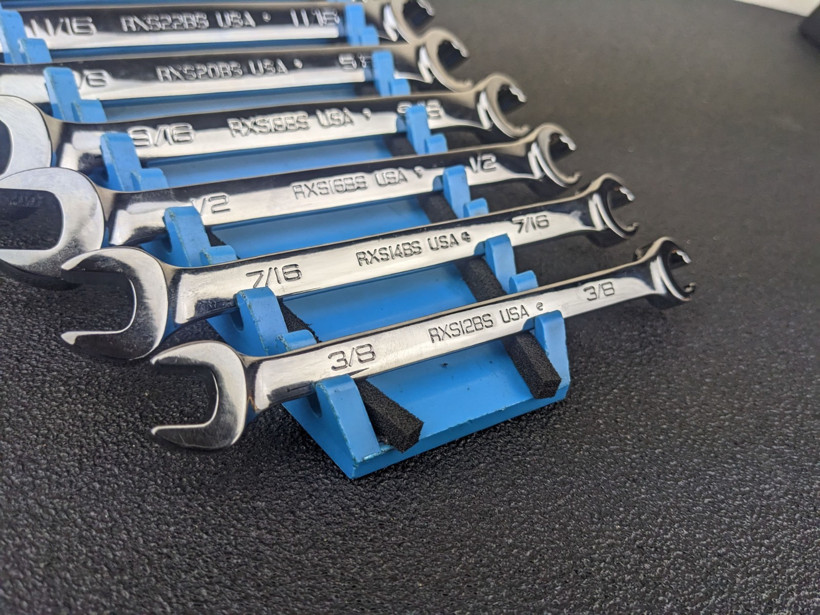 #bn375 Snap-on NEW RXS 3/8″ to 3/4″ 12-Point Broached Flare Nut Line Wrench Set
