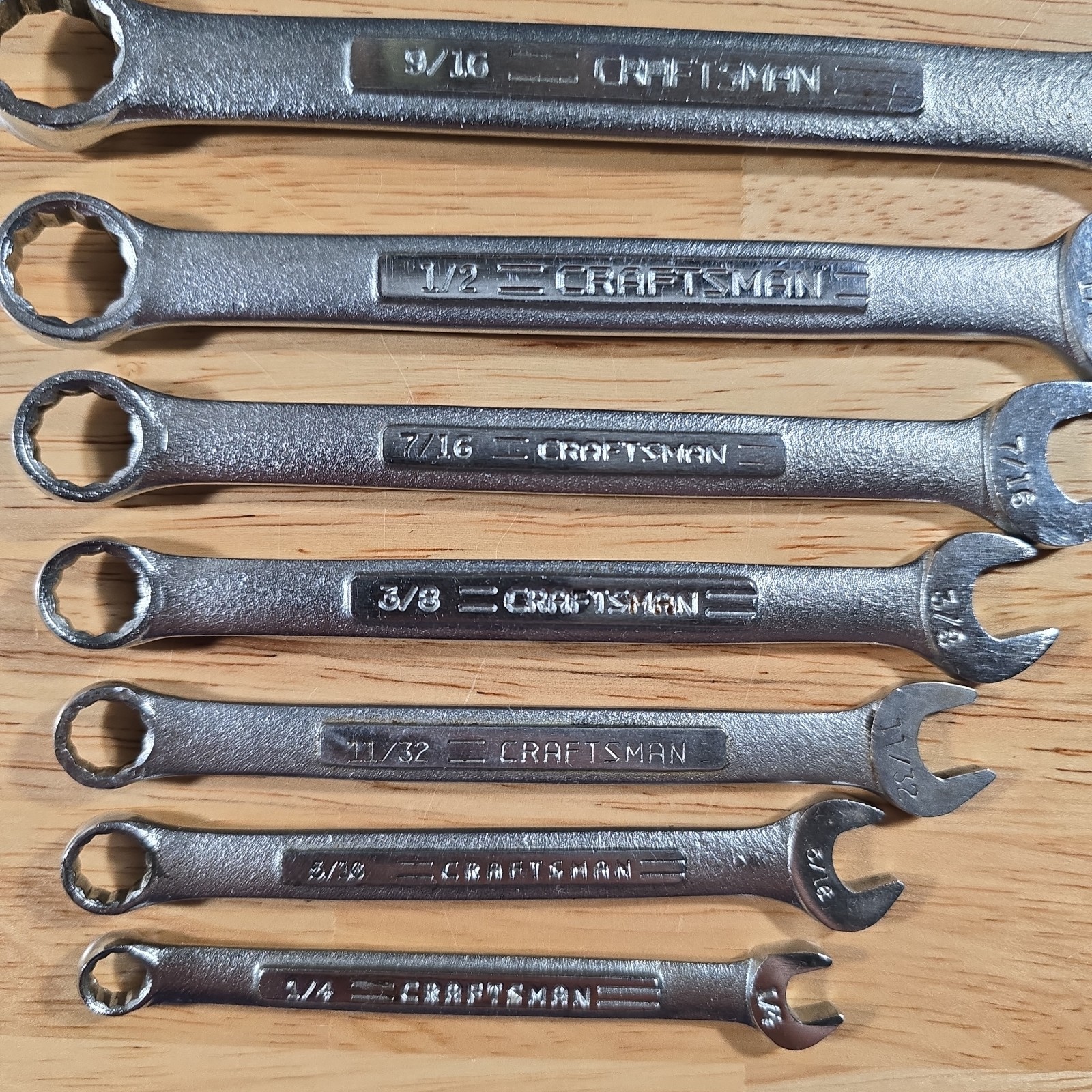 Vintage Craftsman 14pc SAE Combination Wrench Set 12 Pt 1/4″ – 1″ USA V VV